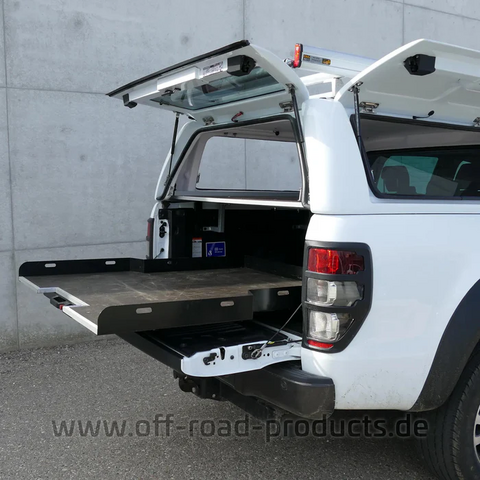 Ladeflächenauszug Heavy-Duty für Ford Ranger Doppelkabine ab Modelljahr 2012 - 2022 mit elektrischem Roll-Cover